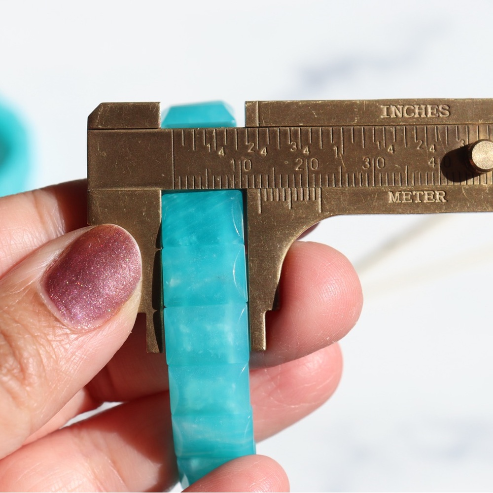 High Quality Amazonite Rectangle Bead Crystal Bra… - image 3